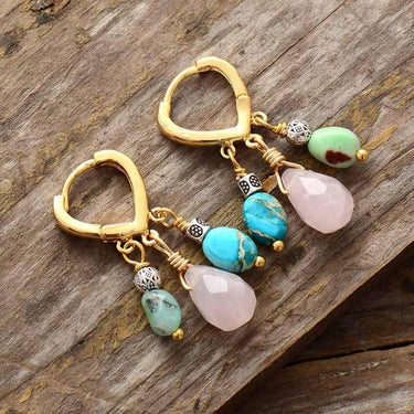 Vibrant Drop Mix Stones Earrings-Your Soul Place